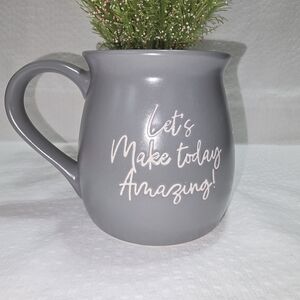 Boston Warehouse Leaf & Bean Gray Mug Inspirational Quote